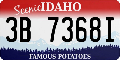 ID license plate 3B7368I