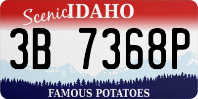 ID license plate 3B7368P