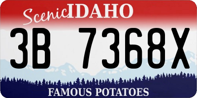ID license plate 3B7368X