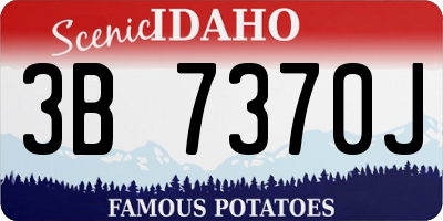 ID license plate 3B7370J