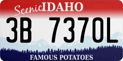 ID license plate 3B7370L