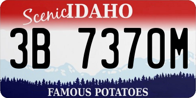 ID license plate 3B7370M