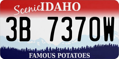 ID license plate 3B7370W