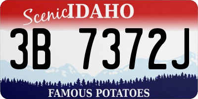 ID license plate 3B7372J