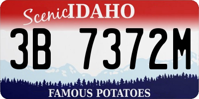 ID license plate 3B7372M