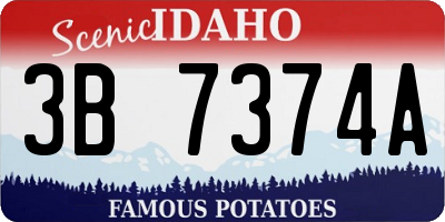 ID license plate 3B7374A