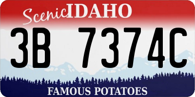 ID license plate 3B7374C