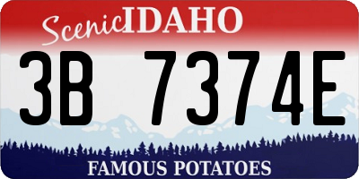ID license plate 3B7374E