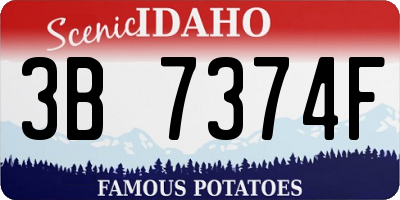 ID license plate 3B7374F