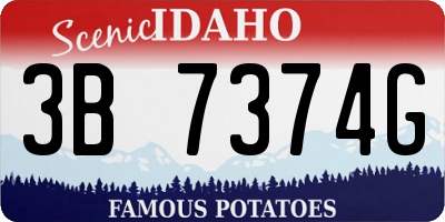 ID license plate 3B7374G