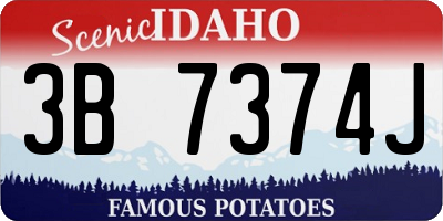 ID license plate 3B7374J