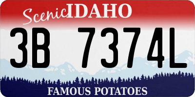 ID license plate 3B7374L