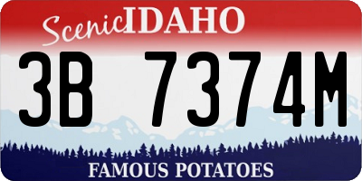 ID license plate 3B7374M