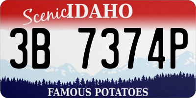 ID license plate 3B7374P
