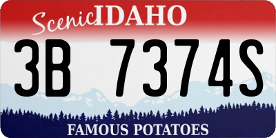 ID license plate 3B7374S