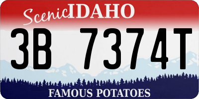 ID license plate 3B7374T