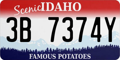 ID license plate 3B7374Y