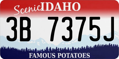 ID license plate 3B7375J