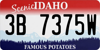 ID license plate 3B7375W