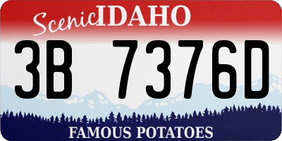 ID license plate 3B7376D