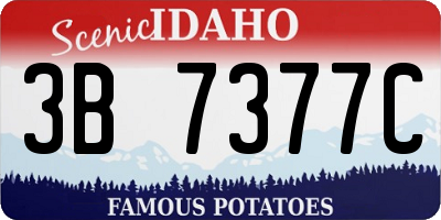 ID license plate 3B7377C