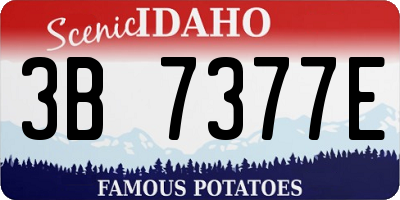 ID license plate 3B7377E