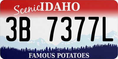 ID license plate 3B7377L