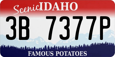 ID license plate 3B7377P