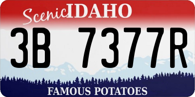 ID license plate 3B7377R