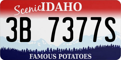 ID license plate 3B7377S