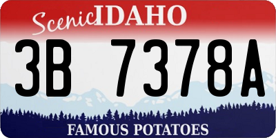 ID license plate 3B7378A