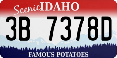 ID license plate 3B7378D
