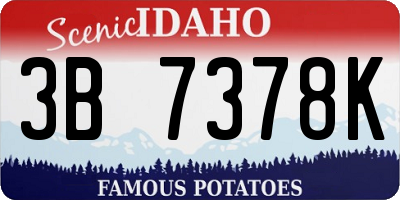 ID license plate 3B7378K