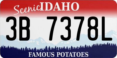 ID license plate 3B7378L