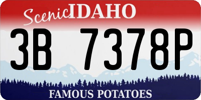 ID license plate 3B7378P