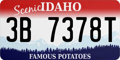 ID license plate 3B7378T