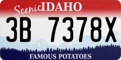 ID license plate 3B7378X