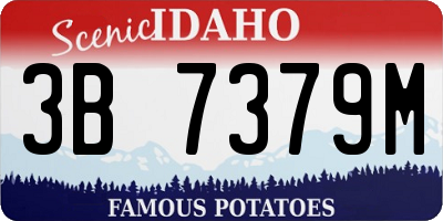 ID license plate 3B7379M
