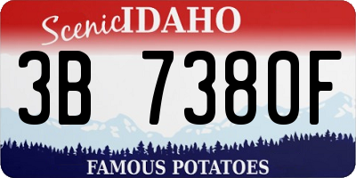 ID license plate 3B7380F