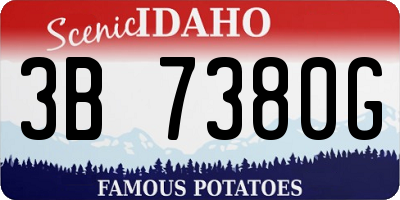 ID license plate 3B7380G