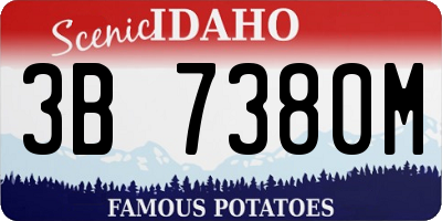 ID license plate 3B7380M