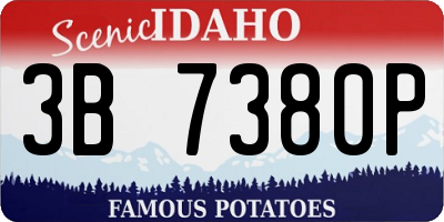 ID license plate 3B7380P