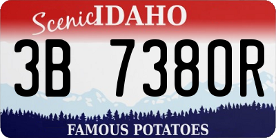 ID license plate 3B7380R