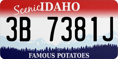 ID license plate 3B7381J