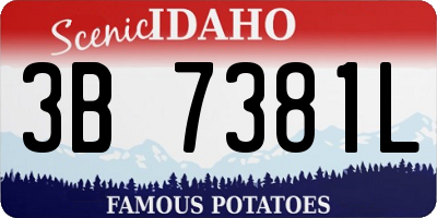 ID license plate 3B7381L