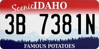 ID license plate 3B7381N