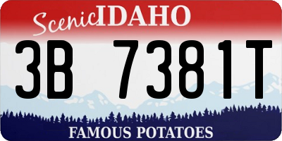 ID license plate 3B7381T