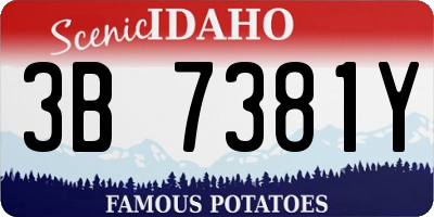 ID license plate 3B7381Y