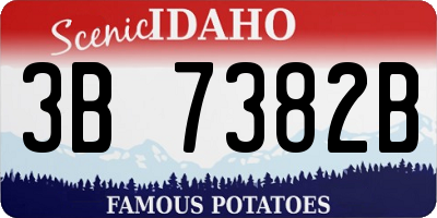 ID license plate 3B7382B