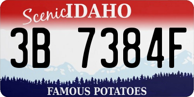 ID license plate 3B7384F